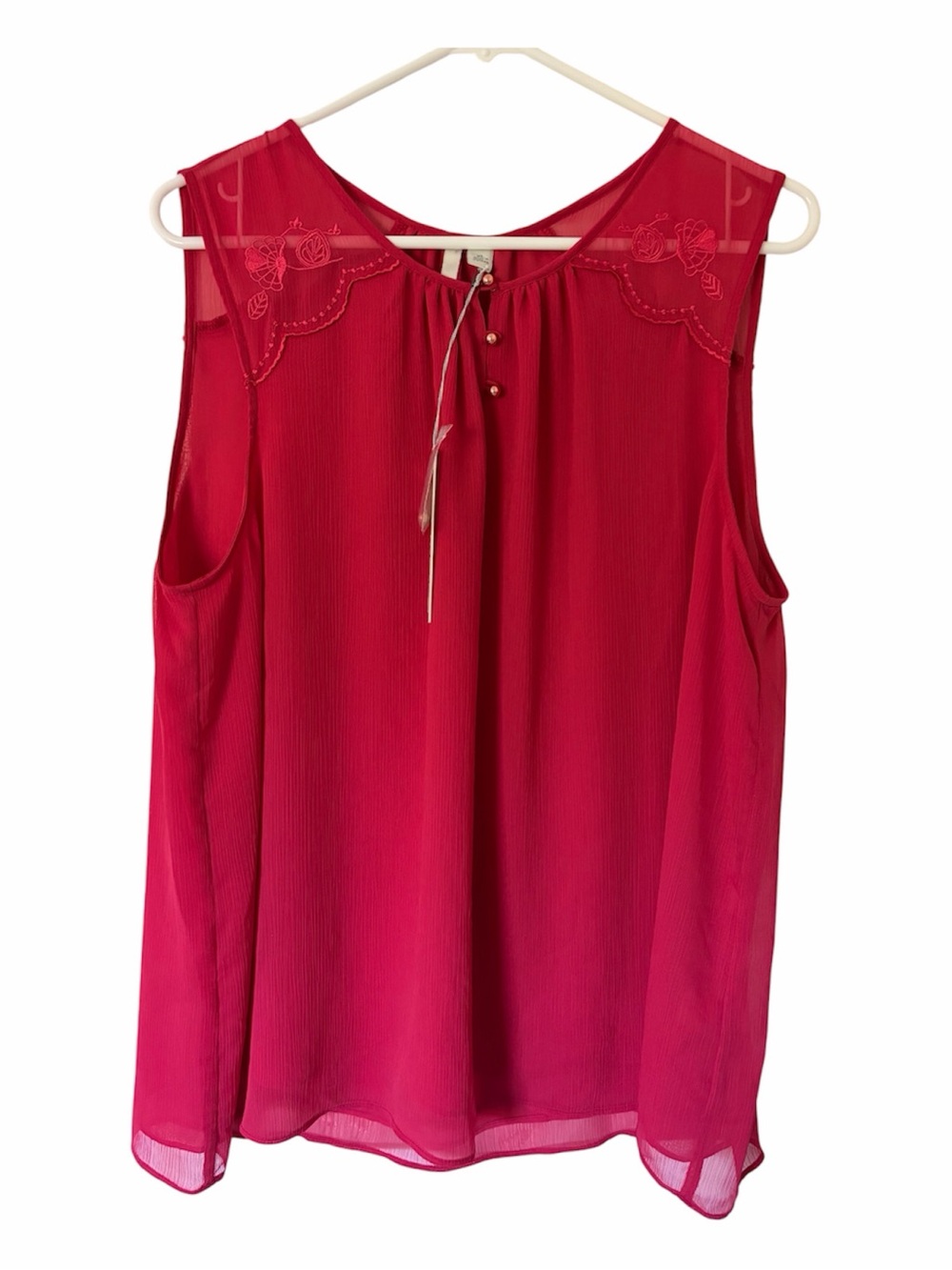NWT Lauren Conrad Women's Red Sleeveless Blouse
